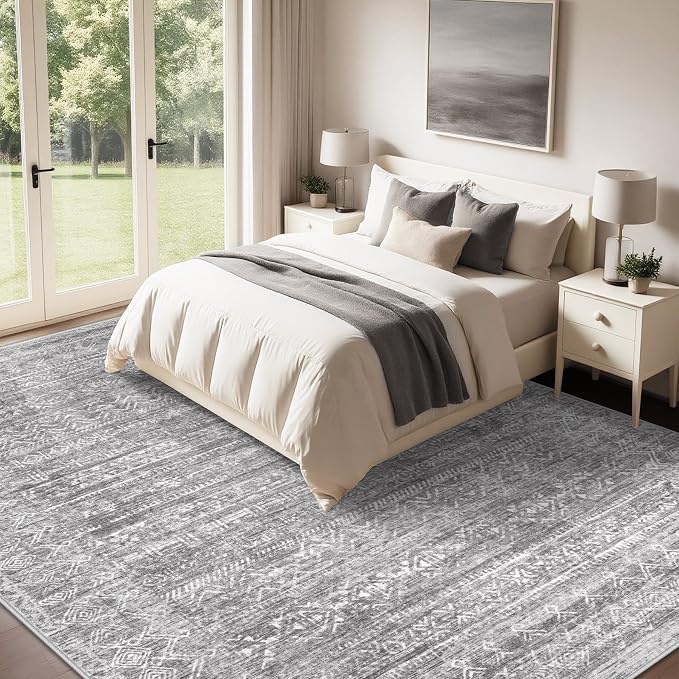 Washable Rug 8x10 Area Rugs: Modern Geometric Rugs - Image 5