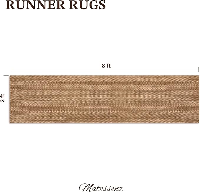 MatEssen 2x8 Extra Long Runner Rug, Modern Woven Distressed Floor Carpet - Image 2