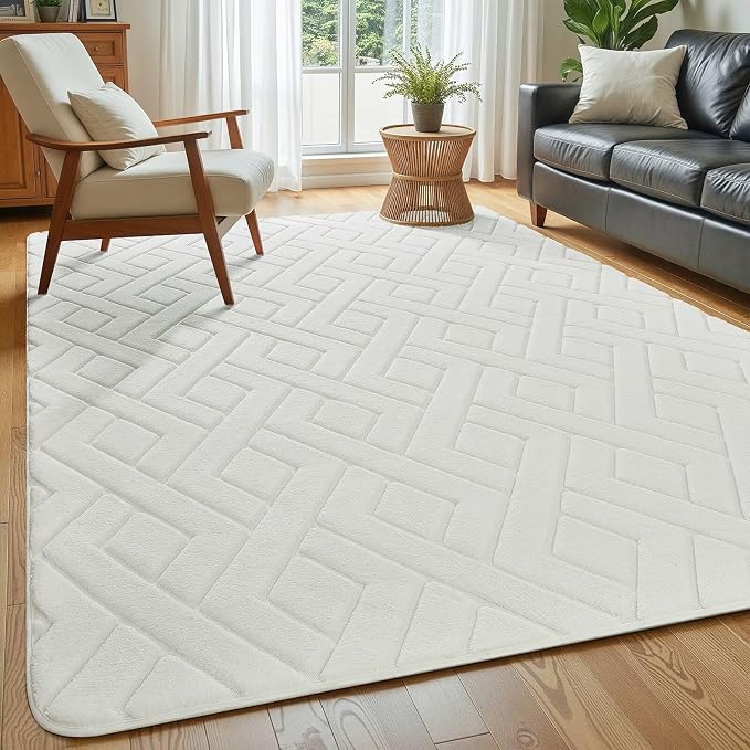 Macgace Ultra Soft Cream White Area Rug by Macgace