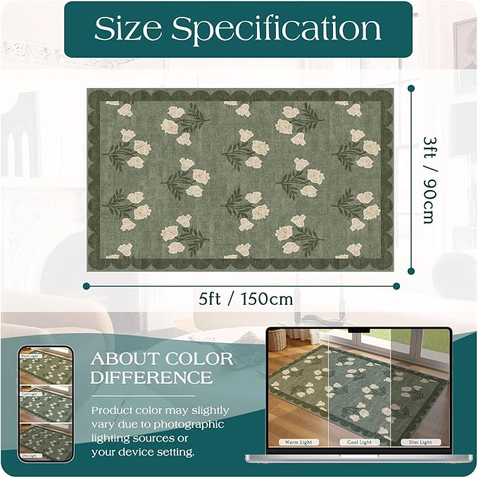 3x5 Floral Entry Rug - Image 2