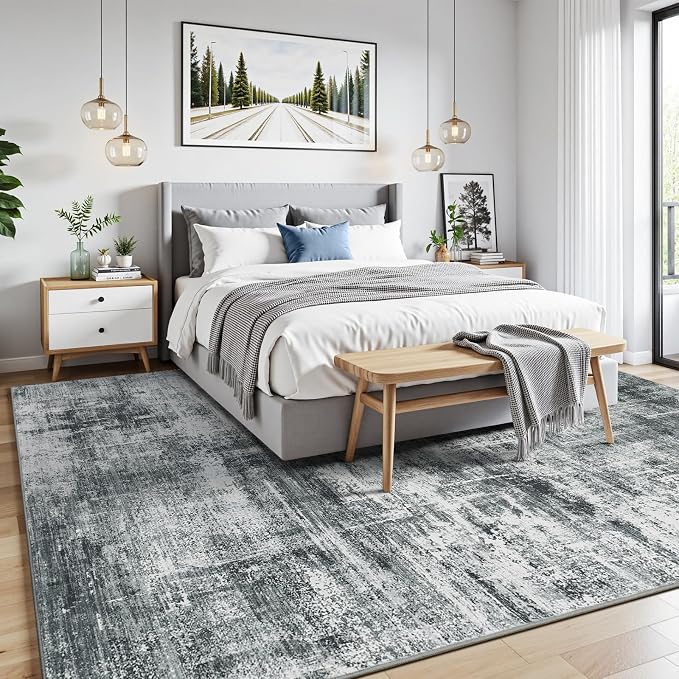Lofus 9x12 Area Rug for Living Room, Neutral Modern Washable Carpet for Bedroom - Image 2