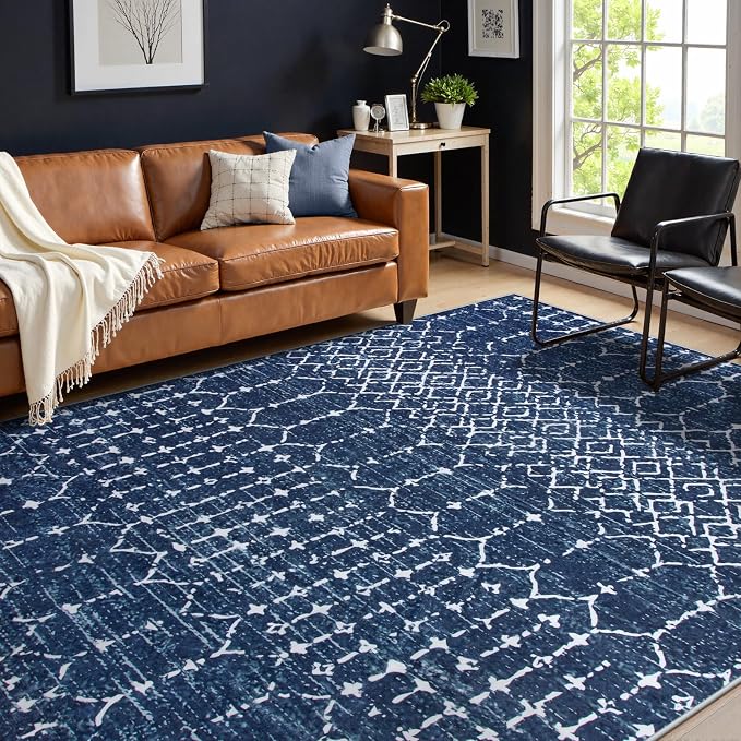 Lahome Moroccan Washable Area Rugs 6x9 Non-Slip Ultra-Thin Soft Living Room by Lahome