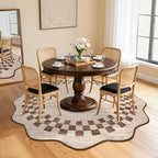 GarveeHome Scalloped Round Rug 4ft Modern Solid Color Circle Rugs Non Slip Low - Image 2