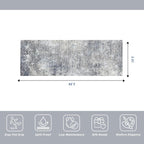 3x8 Washable Hallway Runner – Non-Slip Abstract Modern Neutral Wide Carpet - Image 2