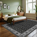 Rugxara 6x9 Washable Area Rug for Living Room, Neutral Vintage Large Boho Rugs - Image 2