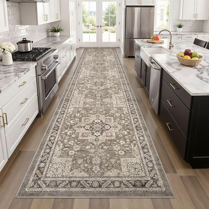 Vintage Hallway Runner Rug 3x12: Large Soft Washable Entryway - Image 8
