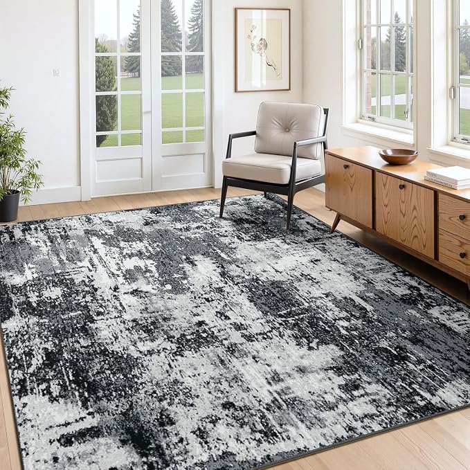 RELEANY Washable Area Rugs 5'x8' Non-Slip Modern Abstract Soft - Image 9