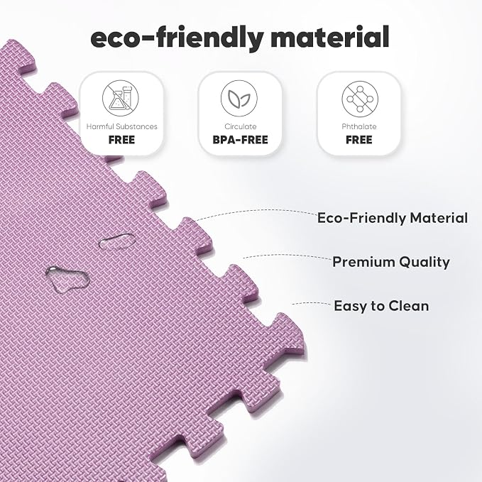 36 Pack Home Gym Mat, Puzzle Exercise Mat, EVA Interlocking Foam Floor Tiles - Image 3