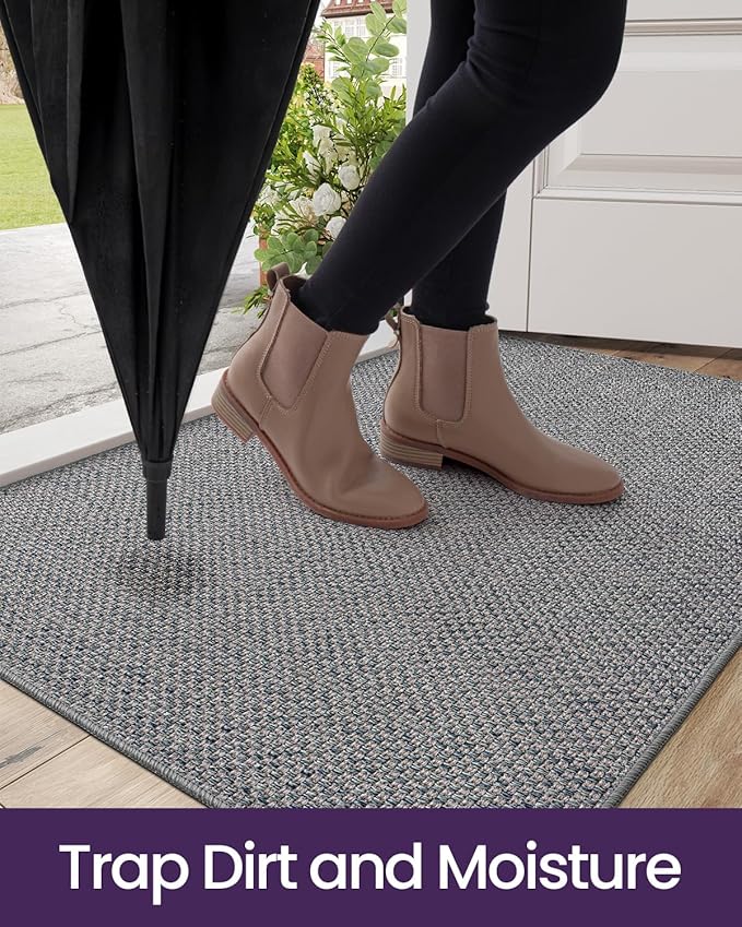 DEXI Ultra Thin Door Mat Indoor Entrance 48x72, Non Slip Rubber Backed Entryway - Image 5
