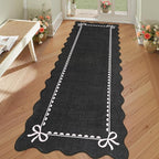 GarveeHome Scalloped Bow Rug for Living Room, Solid Rug for Dorm, Washable by GarveeHome