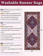 SERISSA Boho Washable Runner Rug, 2x6 Rug Runner Non-Slip Vintage Burgundy Navy - Image 6