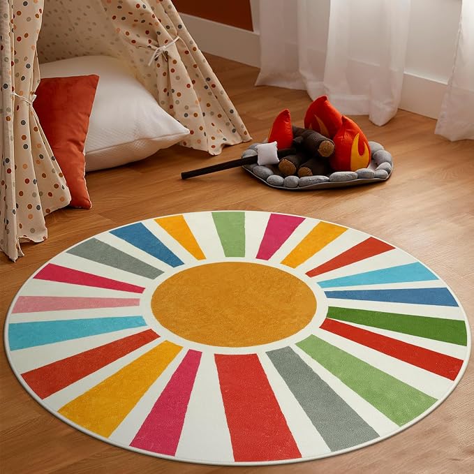 STARUIA Small Round Rug 4 Ft Washable Round Rug - Image 7