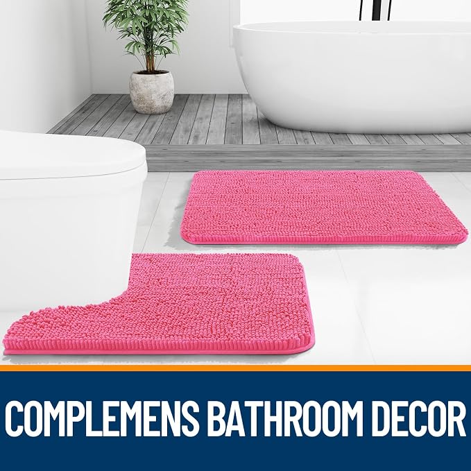OLANLY Small Bathroom Rugs 24x16, Extra Soft Absorbent Chenille Bath Rugs - Image 7