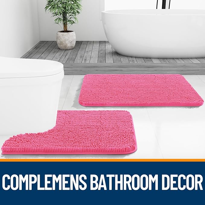 OLANLY Bathroom Runner Rugs 70x24, Soft Absorbent Chenille Bath Rugs, Rubber - Image 7