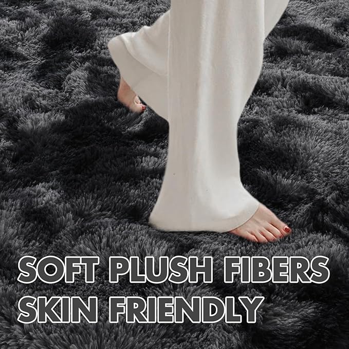 5x8 Ft Large Shag Rugs for Bedroom Living Room for Men Boys, Tie Dyed Ultra - Image 4