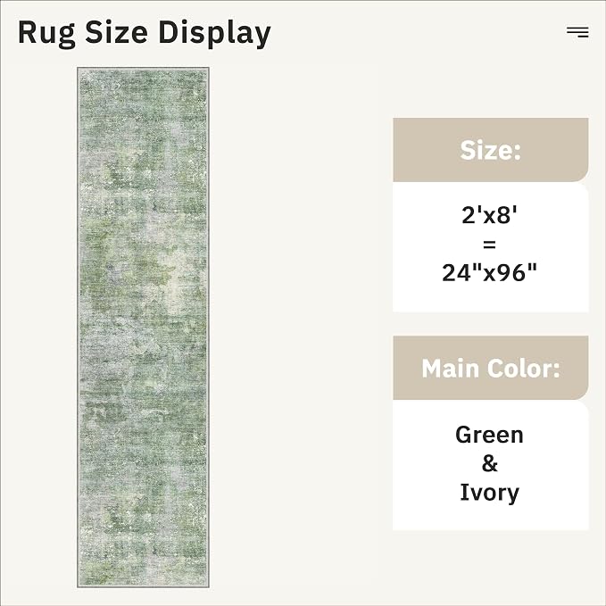 Soalmost Runner Rug 2x8 Washable Non-Slip Hallway Runner Rugs - Image 5