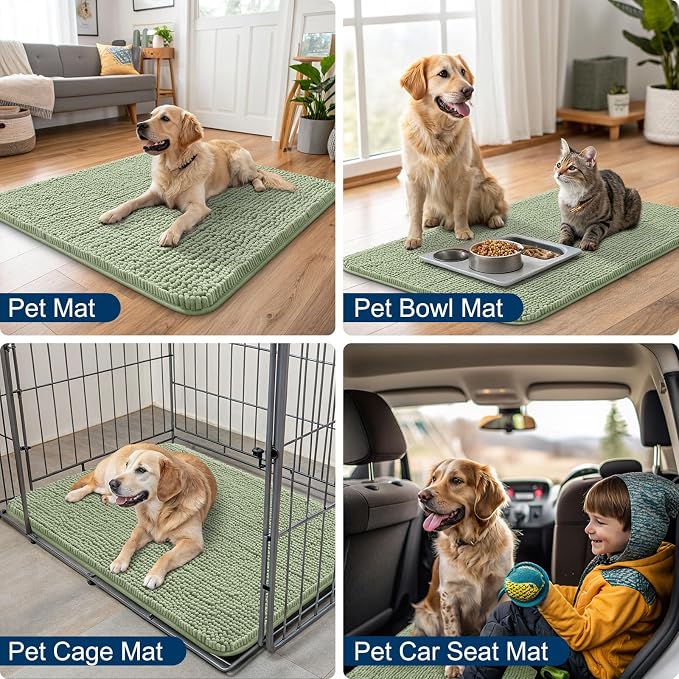 Smiry Dog Door Mat for Muddy Paws 70x24, Absorbent Dirt Trapper, Non-Slip - Image 6