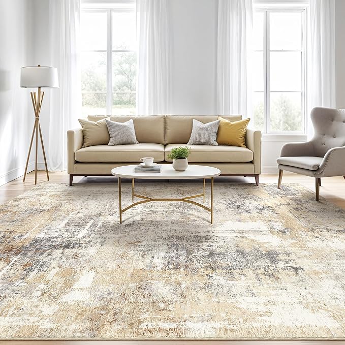 10x13 Area Rug Living Room: Washable Large Abstract Modern Soft Rugs Stain - Image 5