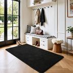 Keeko 2x3 Black Area Rugs for Bedroom Living Room, Soft Modern Indoor Throw - Image 3
