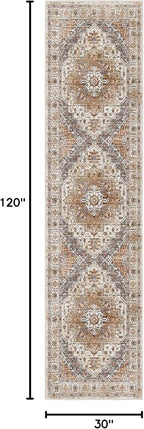 Madane Hallway Runner Rug 2'6''x10' Kitchen Runner, Non Slip Vintage Runners - Image 2