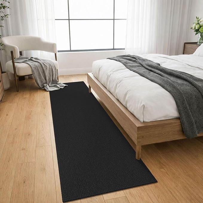 KOZYFLY Black Runners for Hallway 2x8, Washable Runner Rug, Woven Non Slip - Image 8