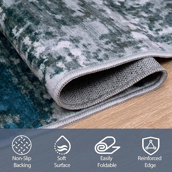 5x8 Area Rugs for Living Room Rug Washable: Abstract Rug for Dining Room - Image 4