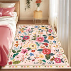 RELEANY Floral 3x5 Area Rugs Washable Print Boho Cute Carpet Non Slip Flower by RELEANY