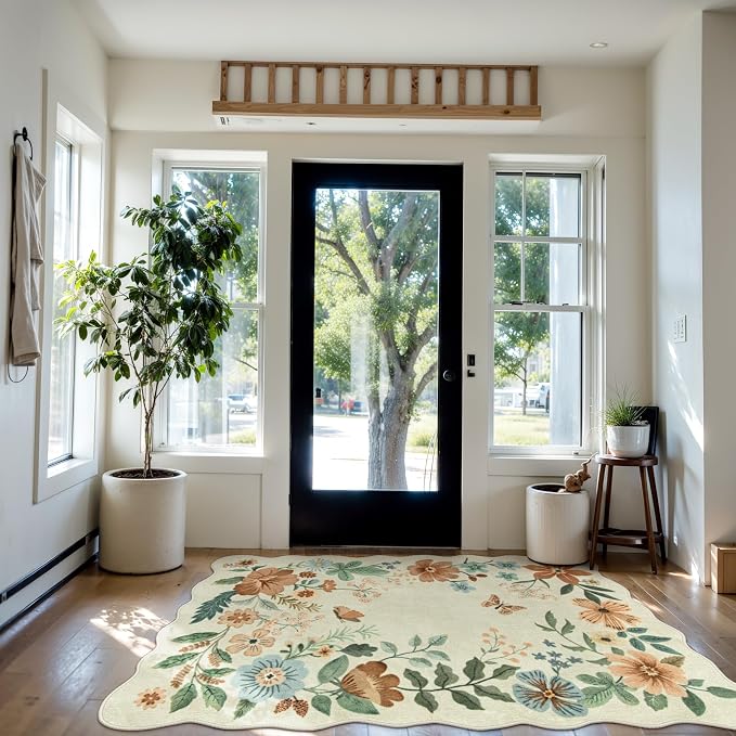 Lahome Floral Bedroom Rug, 4x6 Washable Area Rugs - Image 4