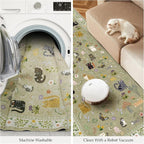 2x8 Washable Rug Runner, Non Slip Low Pile Hallway Cat Runner Rug, Stain - Image 7