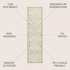 JONATHAN Y Vintage Filigree Indoor Outdoor Runner Rug 2X8 Green/Cream, Madrid - Image 2