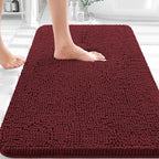 OLANLY Bathroom Rugs 32x20, Extra Soft Absorbent Chenille Bath Rugs, Rubber by OLANLY