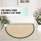 OLANLY Half Circle Door Mat Indoor Outdoor Entrance Welcome, Waterproof - Image 2