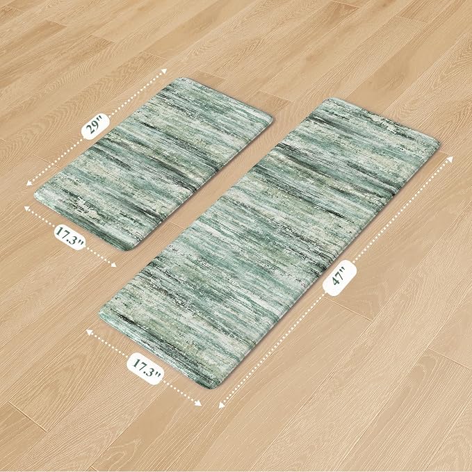 KIMODE Kitchen Mats Cushioned Anti Fatigue, Abstract Kitchen Rugs Sets of 2 - Image 3