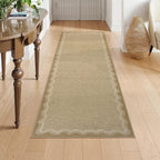 LIVEBOX Scalloped Washable 2x6 Kitchen Runner Rug, Easy Jute Geometric Tan Rug - Image 8