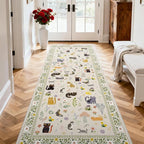 3x7 Washable Rug Runner, Non Slip Low Pile Hallway Cat Runner Rug, Stain - Image 8