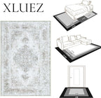 XLUEZ Area Rug 6x9 Living Room Rug, Machine Washable Vintage Distressed - Image 8