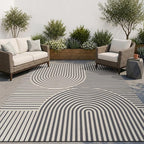 AMOAMI Outdoor Rug Patio Rug 9x12 ft Quick Dry Flatweave Textured Machine by AMOAMI