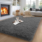 qulint 5x7 Area Rugs for Living Room, Soft Fluffy Bedroom Carpet 5x7 Shag by QULINT