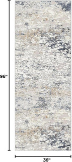 DMOYEST Washable Runner Rug for Hallway: 3x8 Neutral Modern Abstract Low Pile - Image 2
