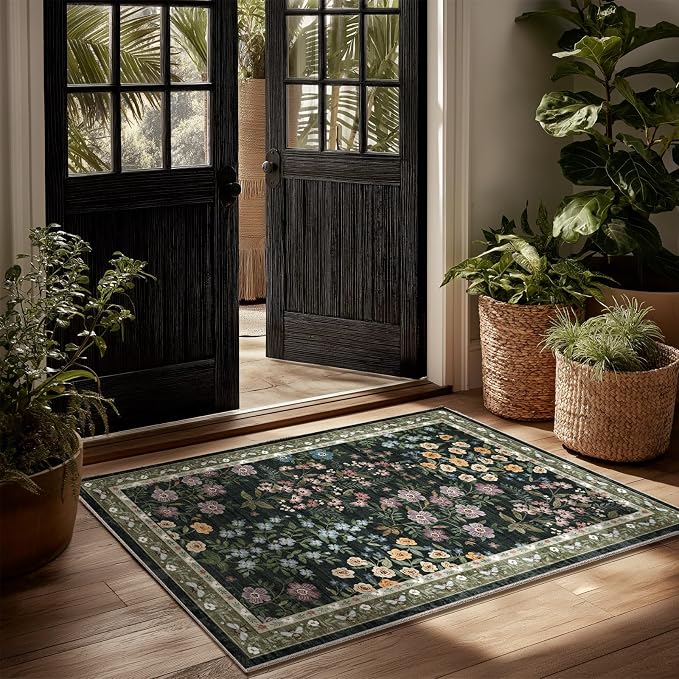 Machine Washable Throw Rugs for Entryway: Door Mat Indoor Entrance 2x3 Rug by palohom