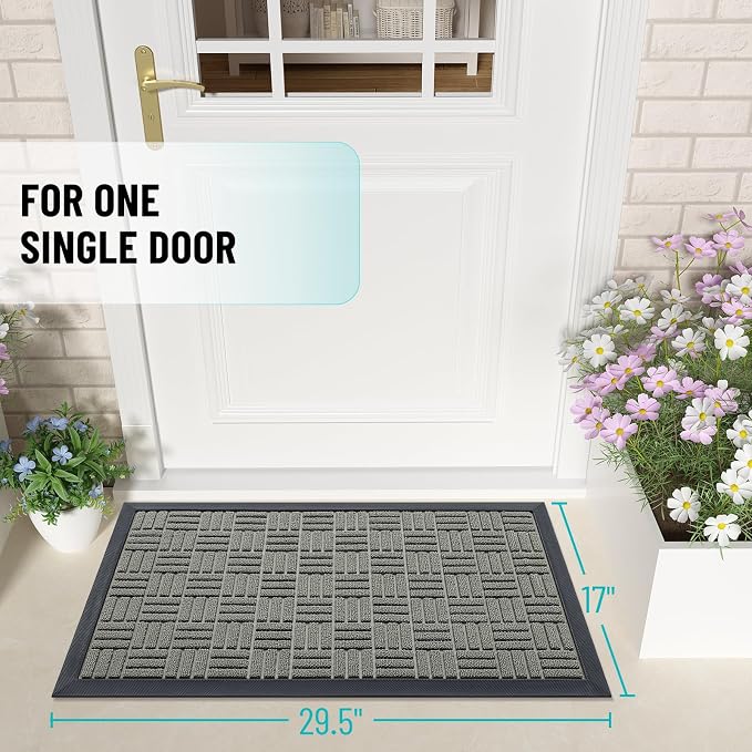 OLANLY Front Door Mat Outside Entrance 29.5x17, Heavy Duty Sturdy Natural - Image 2