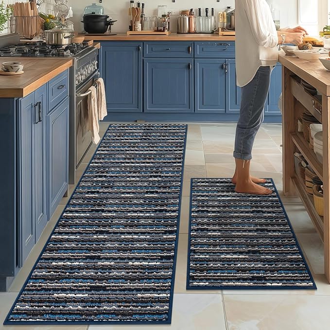 Kitchen Rugs Sets of 2-Non Slip Kitchen Mats by BSICPRO