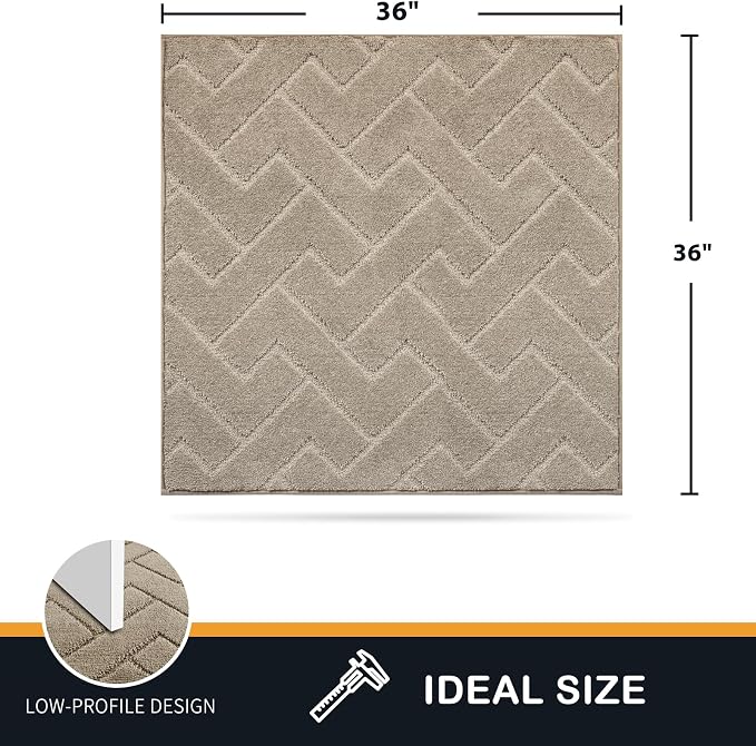 PURRUGS Dirt Trapping Door Mat 36" x 36", Non-Slip Machine Washable Entry Rug - Image 2