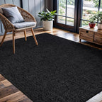 CAMILSON Easy Jute Rug 4x6, Indoor Outdoor Dark Gray Black Farmhouse Area Rugs - Image 6