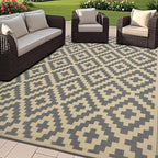 SAND MINE 6 x 9 Ft Reversible Mats, Plastic Straw Rug, Modern Area Rug by SANDMIND