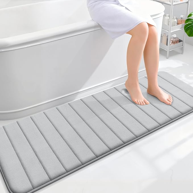 OLANLY Memory Foam Long Bathroom Rugs Runner 59x20, Super Soft Absorbent Bath by OLANLY