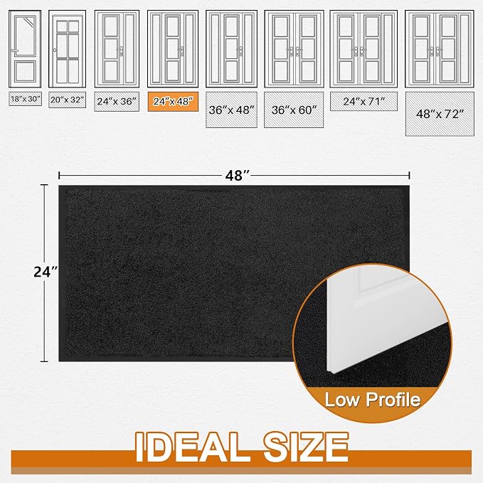 Mibao Super Absorbent Front Door Mat, Non-Slip Washable Indoor Doormats - Image 3