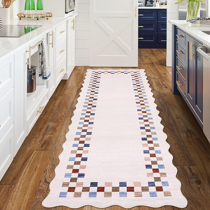 Washable Runner Rug 2x10 Modern Bordered Hallway Runner Rug Non Slip Kitchen by GarveeHome