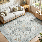 Lofus 5x7 Washable Rugs Non-Slip, Vintage Floral Area Rug by Lofus