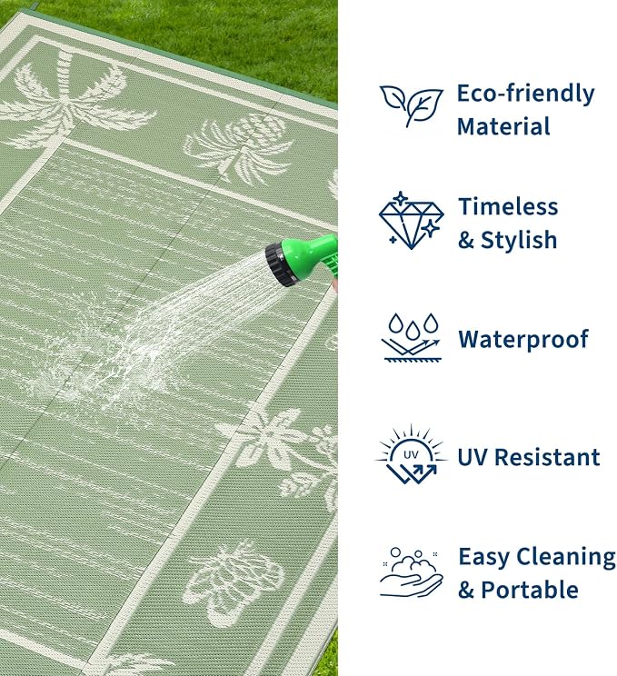 Garvee Outdoor Rug 9x12 Waterproof - Image 3